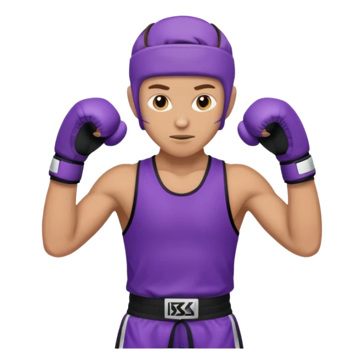 a white person with a purple gear kickboxing sticker