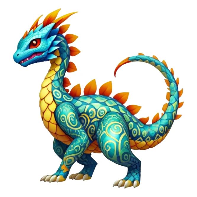 Elemental Exotic Fantasy Pokémon-Fakémon-hybrid-creature (full body) sticker