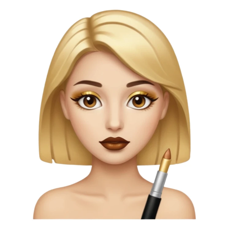 accesories lip gloss brown with makeup gold sticker