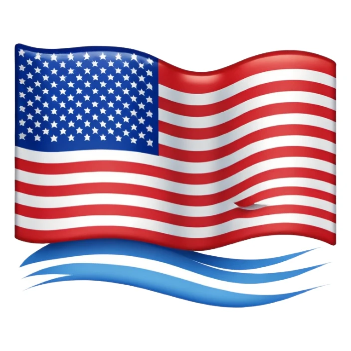 American flag with stars on bottom sticker