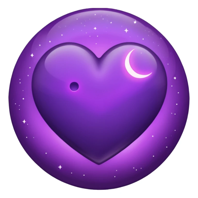 dark purple heart with a purple Moon sticker