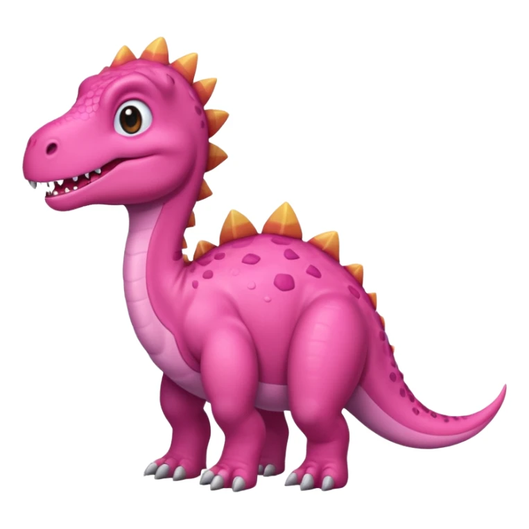 Crea un emoji de un dinosaurio de color rosa, que sea como este 🦖 sticker