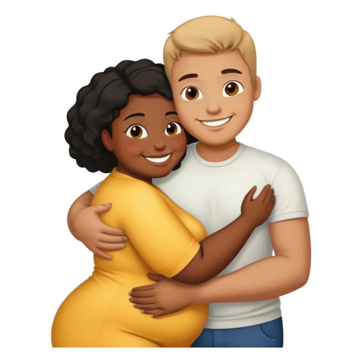 slim short man and fat black woman love sticker