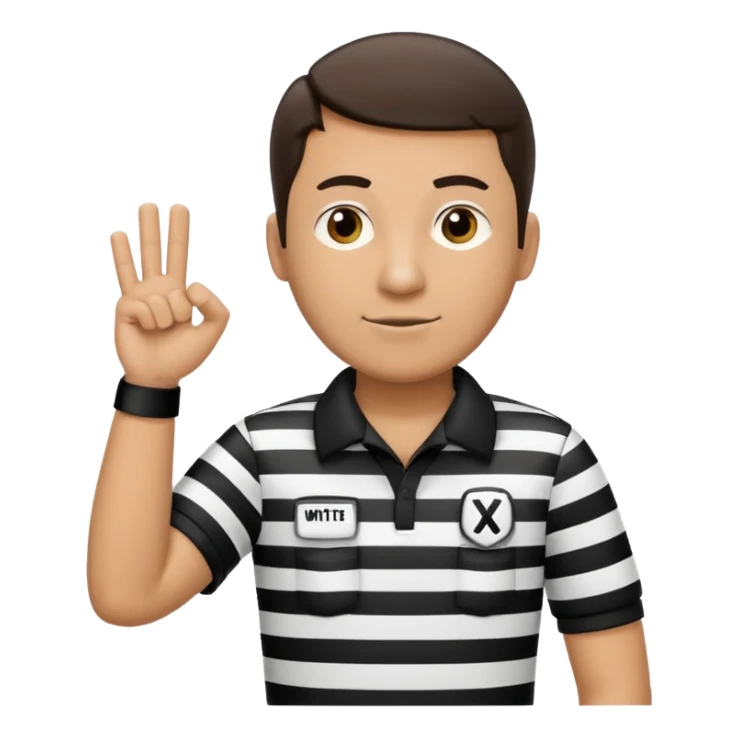 referee with raised arms crossed like an X sticker