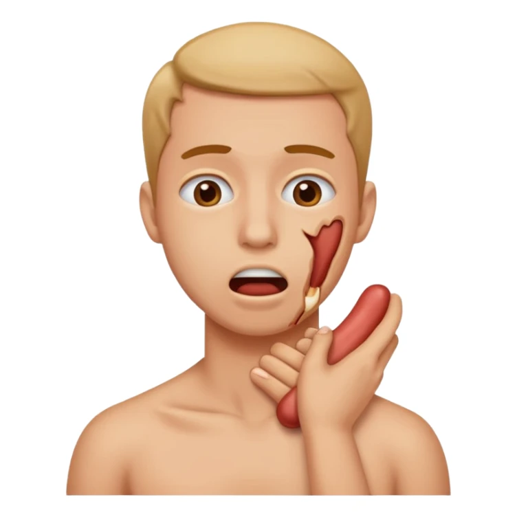 a person fake choking themselves sticker