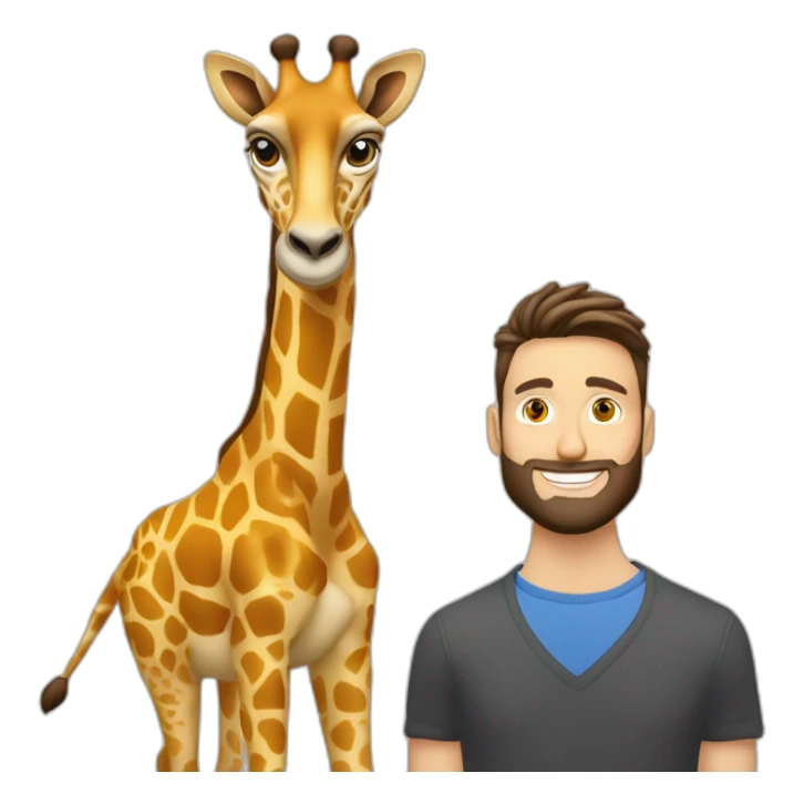 Giroud qui rigole sur le dos d’une girafe sticker