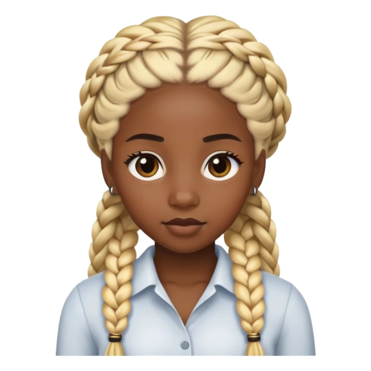 Black girl with blonde braids sticker