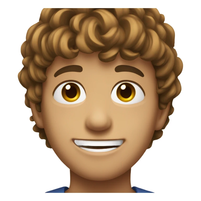 young 25 boy face, cool hair, smile, brown hairs. sticker