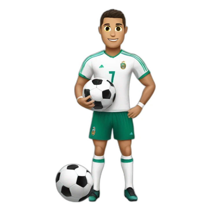 Cristiano Ronaldo with football sticker