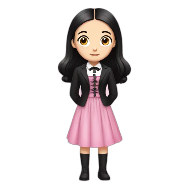 Wednesday adams in pink dress sticker
