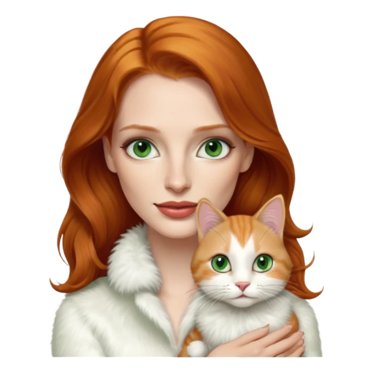 Jessica Chastain, with cute cat sticker