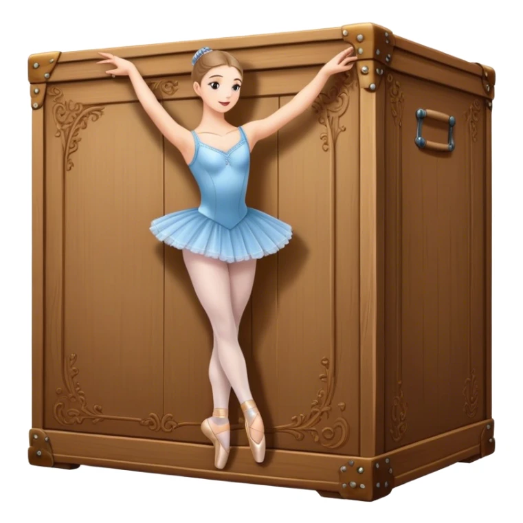 ballet dancer music wooden box sticker