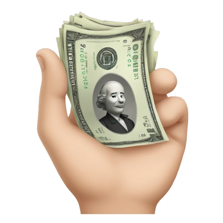 Lng hand with bundle of money sticker