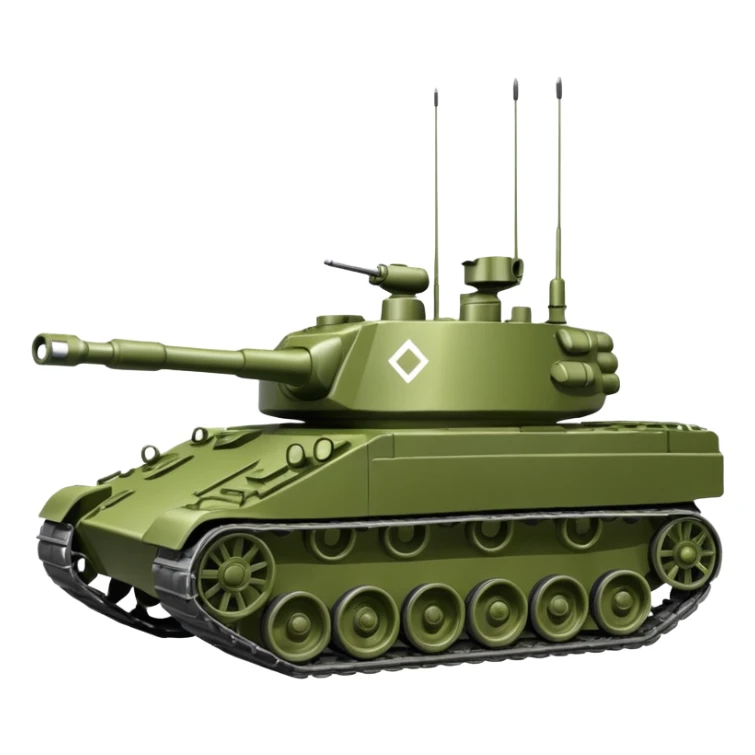 Shiny khaki-green Military tanks  sticker
