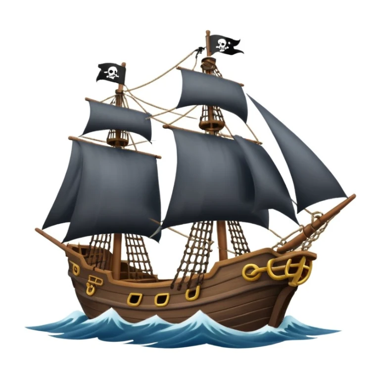 pirate sailing a ship in strome sea background sticker