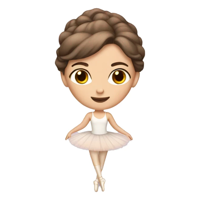 Brown haired white skin ballerina sticker