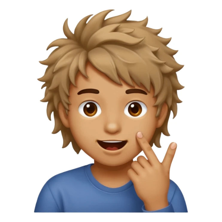 Emoji mordiendose el dedo en forma coqueta  sticker