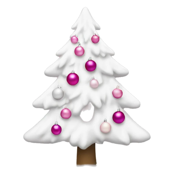 white christmas tree with pink ornaments sticker