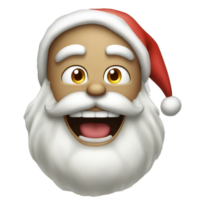 Santa with no hat or beard with a scary giant grin on his face sticker