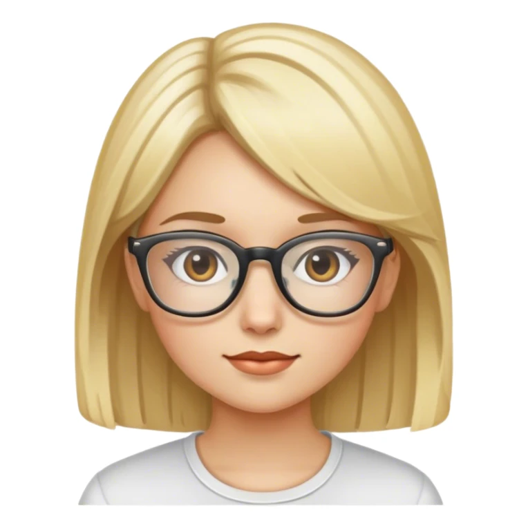 Girl with blonde highlights and glasses sticker