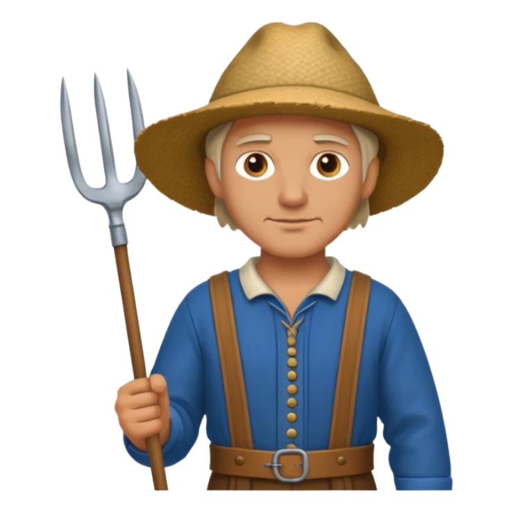 farmer with pitchfork in Medieval Villagers sticker