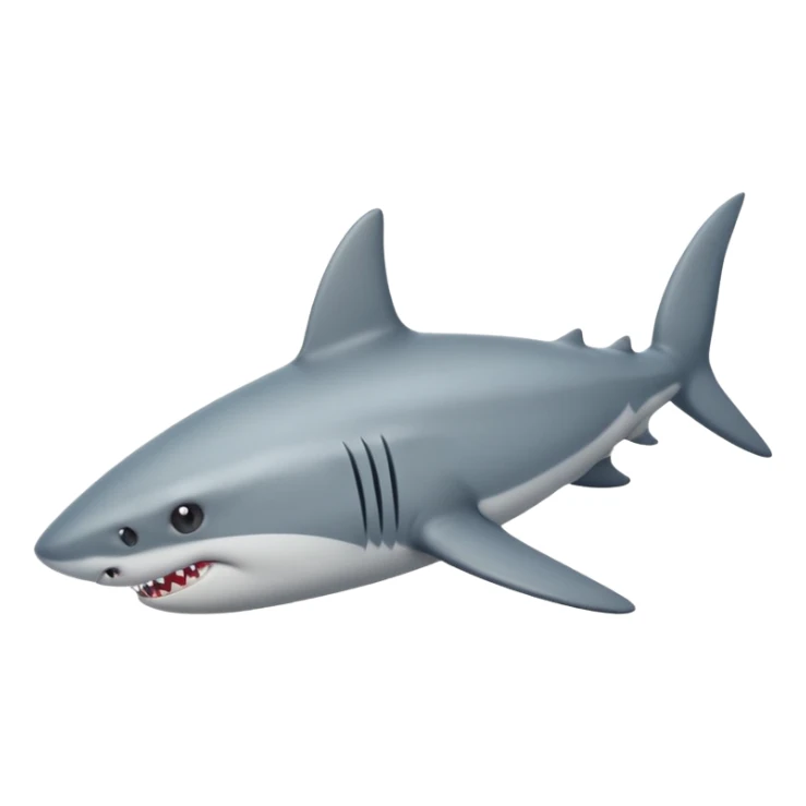 side view of shark body with a cat face sticker