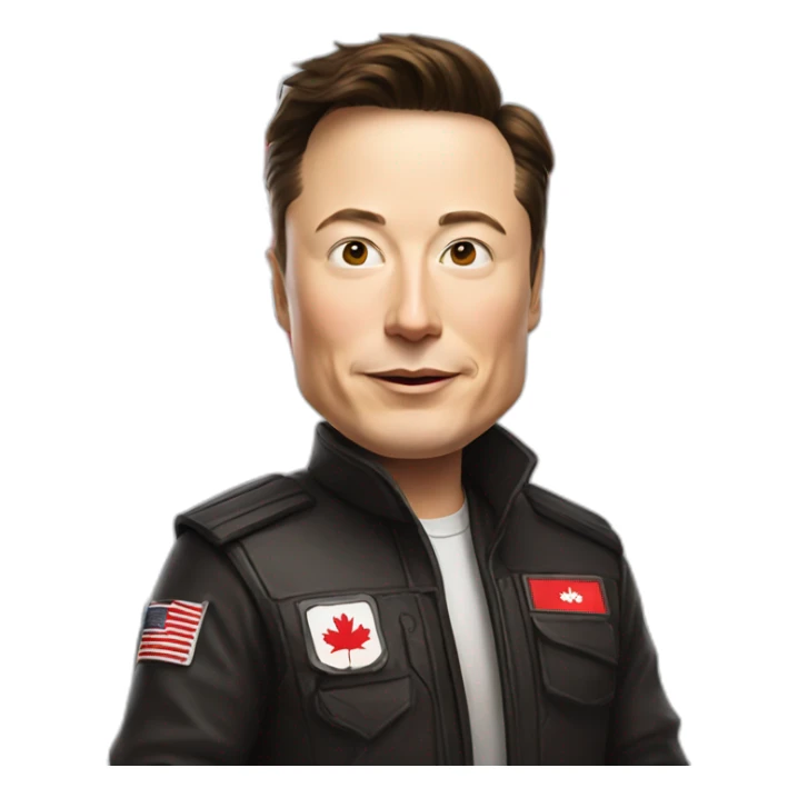 elon musk with canada flag sticker