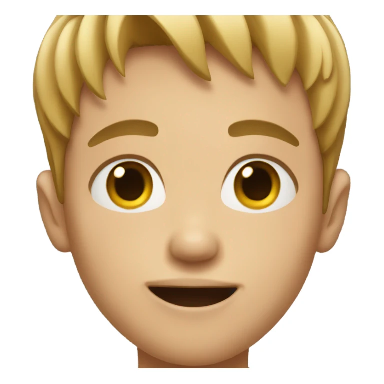 boy with short hair showing his grills sticker