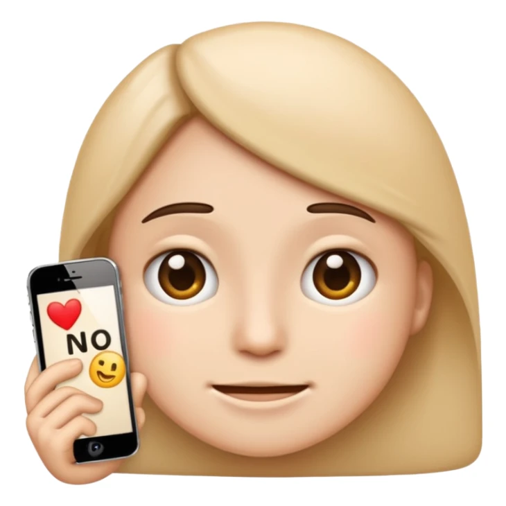 iPhone emoji with text message saying no not smiling and no red dots in dace sticker
