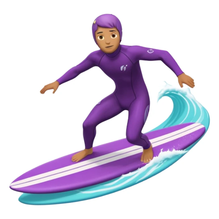 glitter surfer purple surf in wave ocean cian sticker