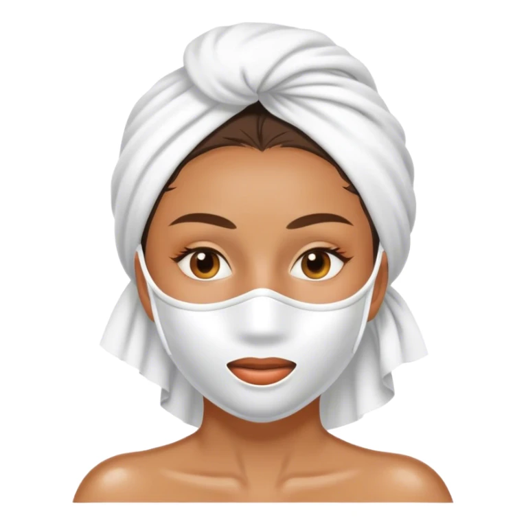 woman,who took a shower with white mask sticker