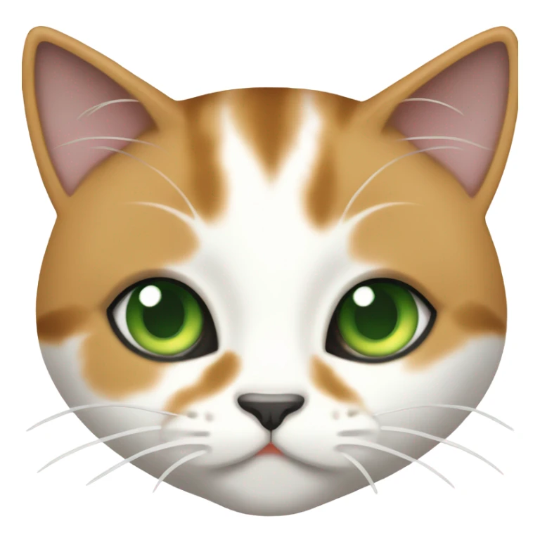 Calico Cat Full Body Green Eyes sticker