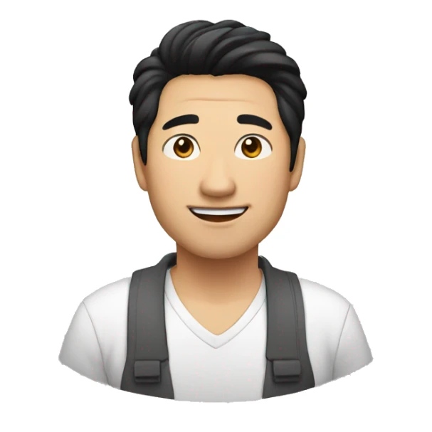 uncle, black hair, asian sticker