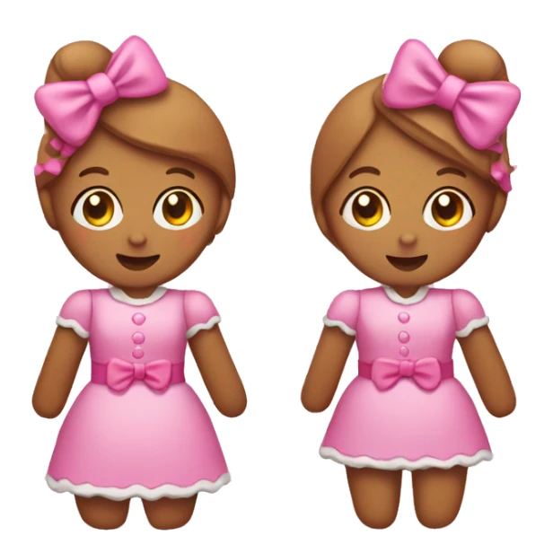 gingerbread girl with pink outfit and pink bow sticker