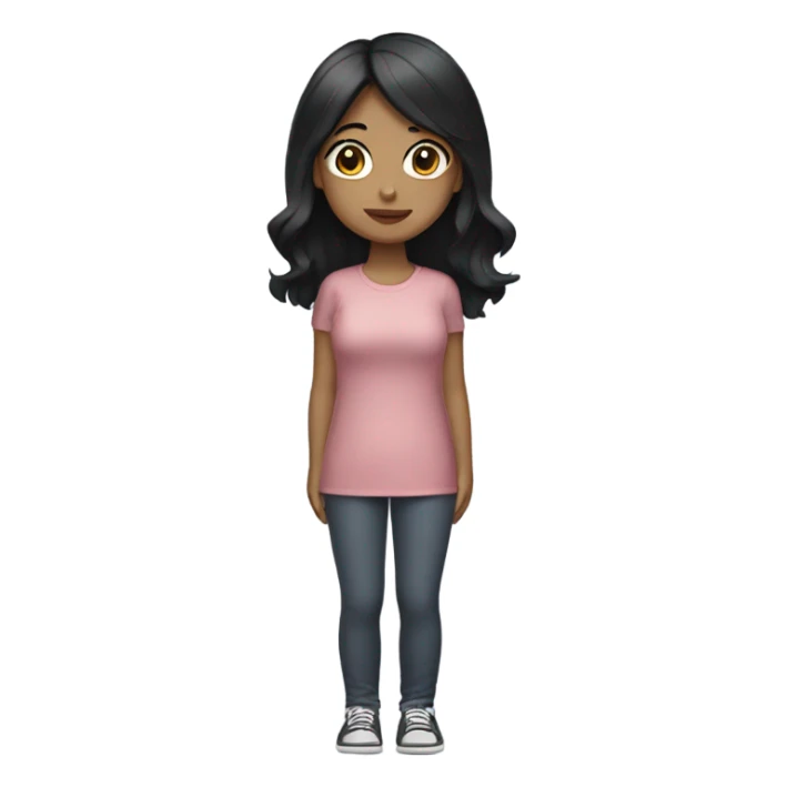 Girl with black hair getting up sticker