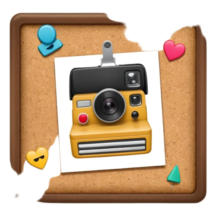 Collage board with polaroid photo sticker