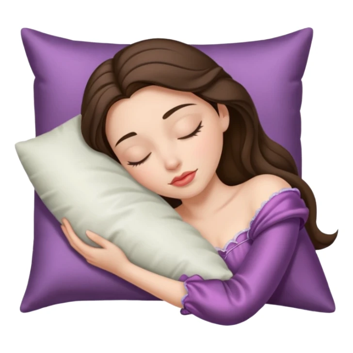 sleeping beauty brunette white girl with a silk pillow sticker