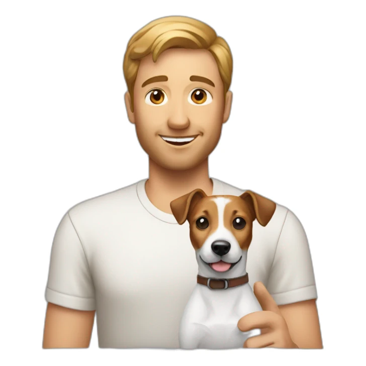 Man with jack russell terrier dog sticker