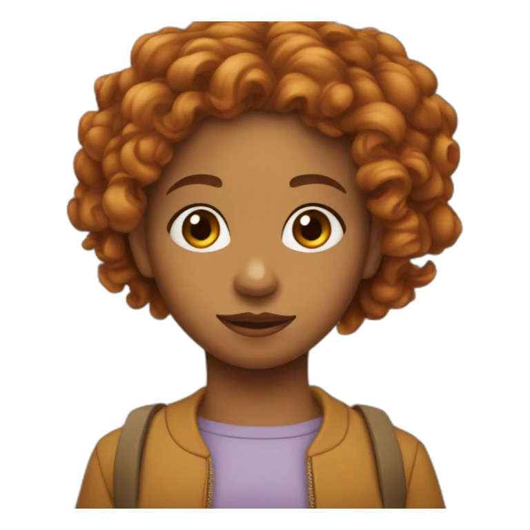 Fille métisse cheveux bouclés roux sticker