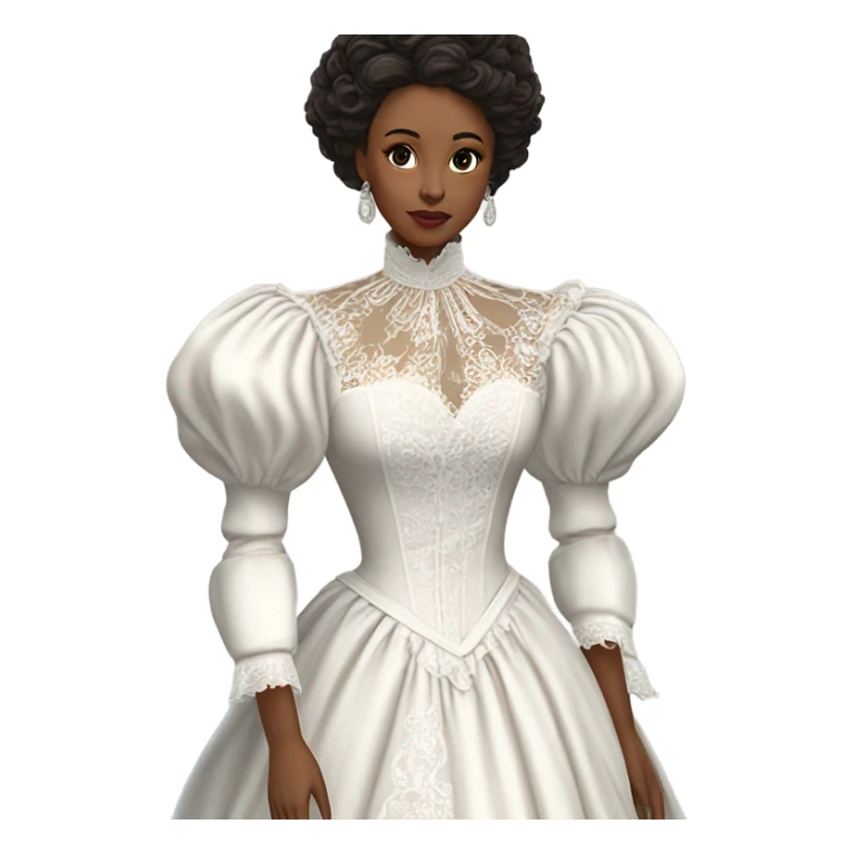 White victorian dress gown sticker