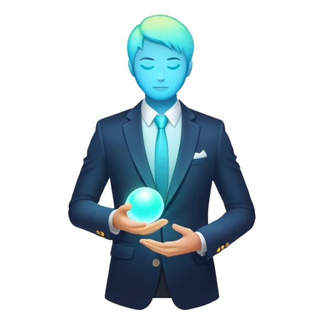Minimalist glowing aura sphere with subtle blazer or suit jacket silhouette integrated, masculine style essence sticker