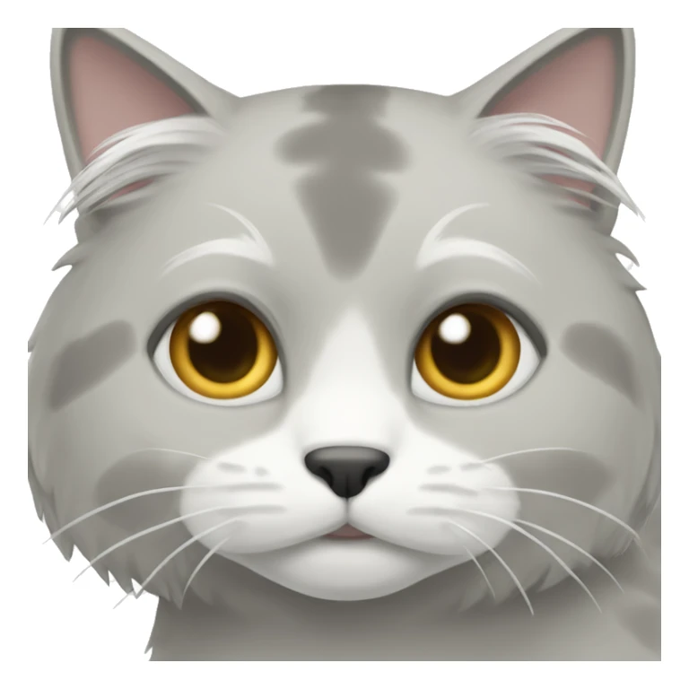 Grey and white medium hair cat  sticker