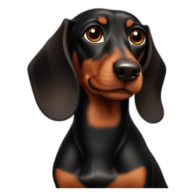 Black and brown dachshund dog sticker