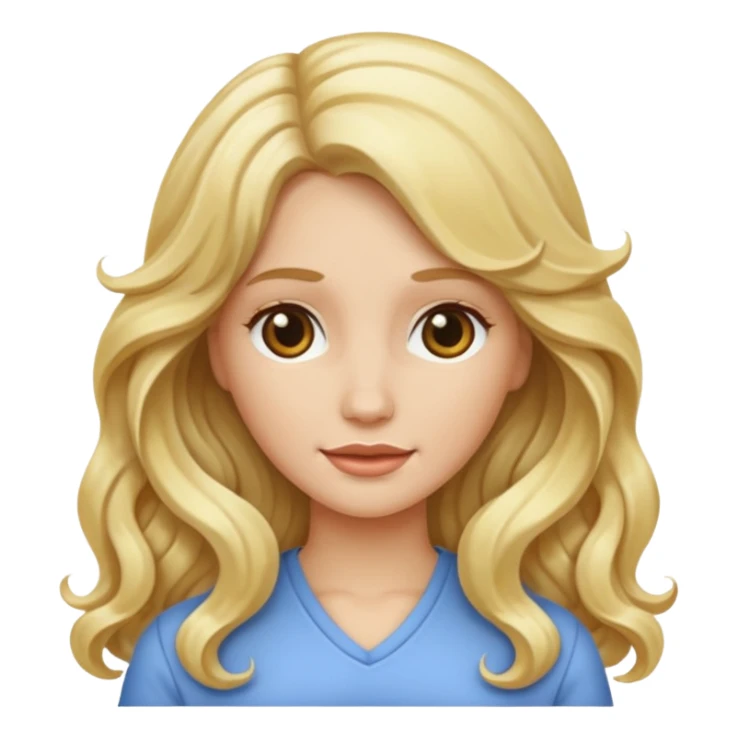 White female with long blonde wavy hair sticker