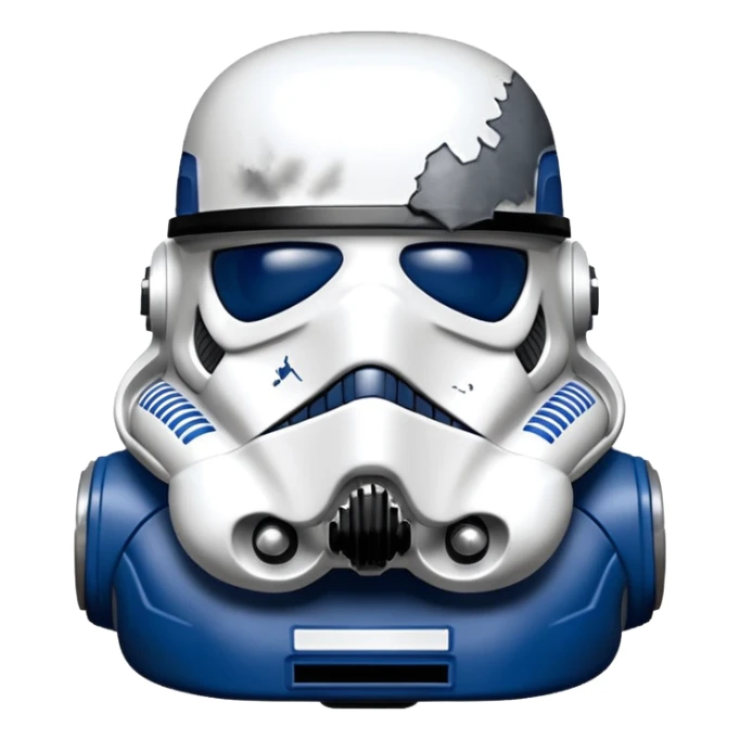 Star Wars storm trooper evil darkly night blue Dirty and dented Local Motors Rally Fighter off road race car hot rod meets 2013 Toyota 86 trophy truck-style basher flying on a dusty road (silver wheels) sticker