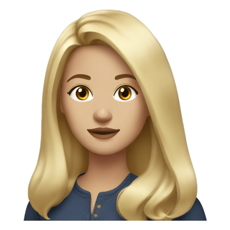 Woman brown eyes blonde mid length hair sticker