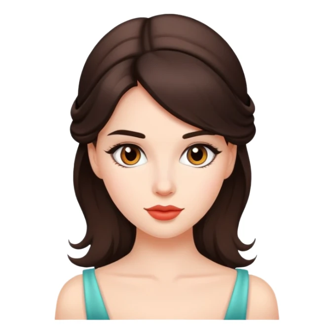 Coquette brunette girl sticker