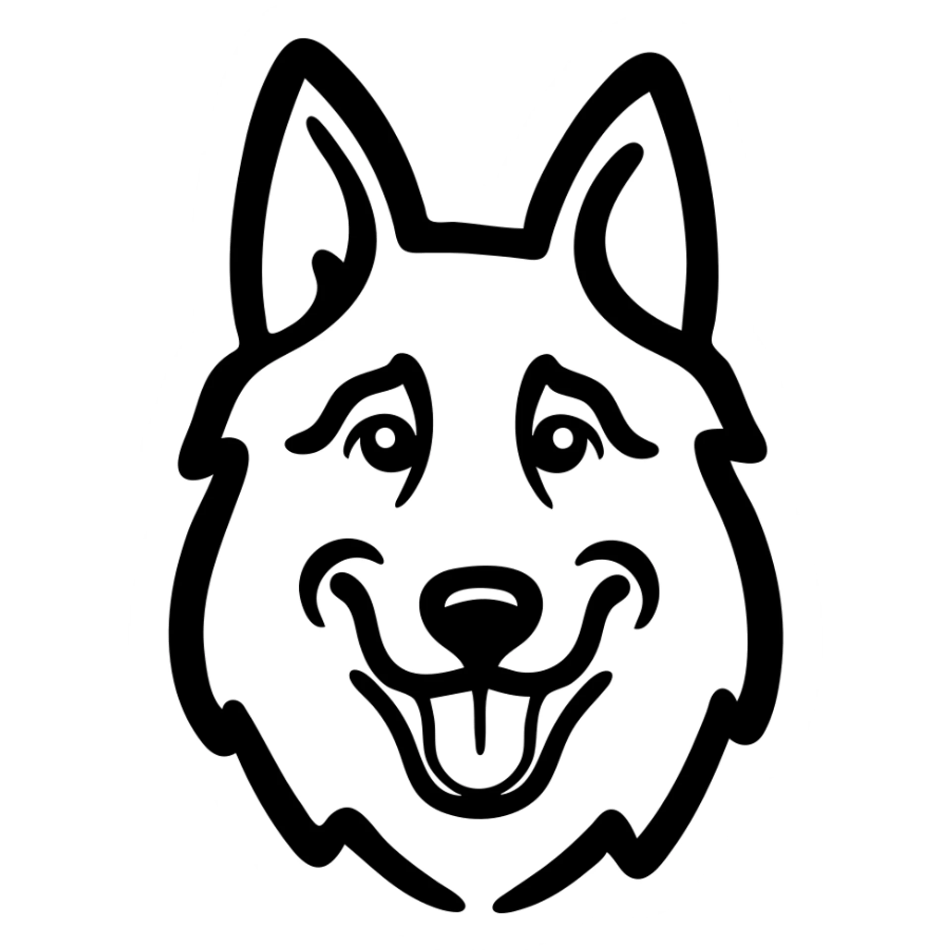 Hand-drawn black and white shepherd dog face sticker