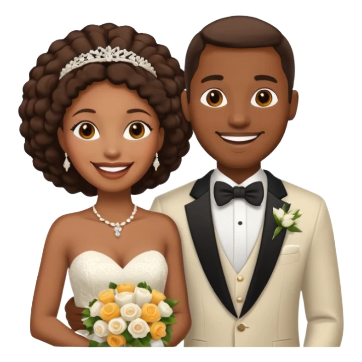 need an image of an african american wedding cople sticker