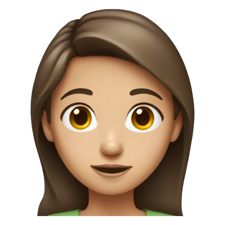 girl with brown hair suspecting sticker